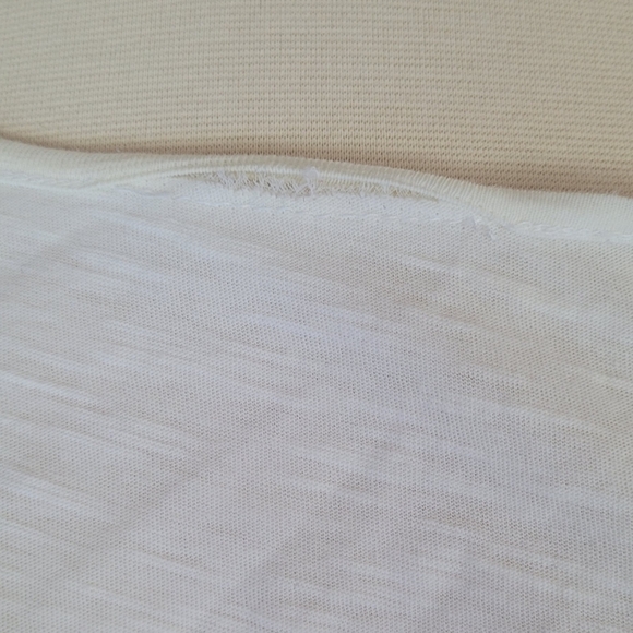 Womens White Flutter Sleeve Scoop Neck Tee - Picture 5 of 6